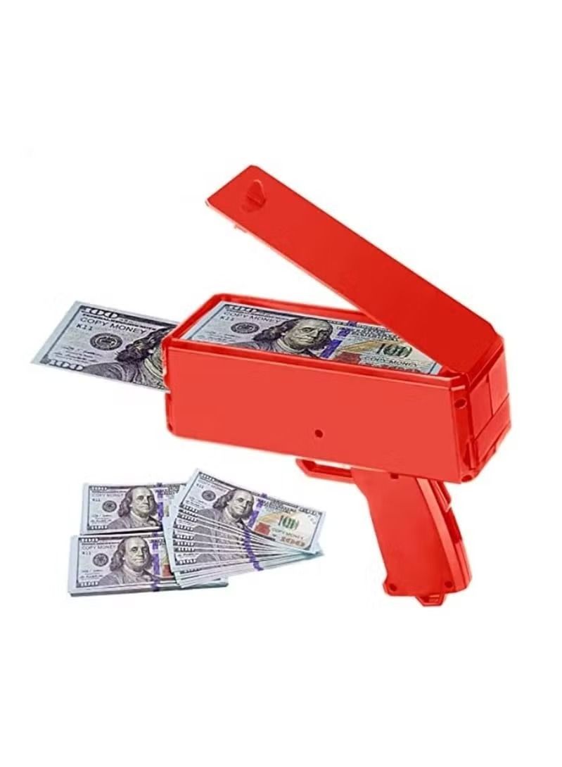 زبون مسدس ورق لعب مسدس لعبة مسدس نقود مع 100 قطعة مسدس لعب نقود لوازم حفلات مسدس نقود - Image 1