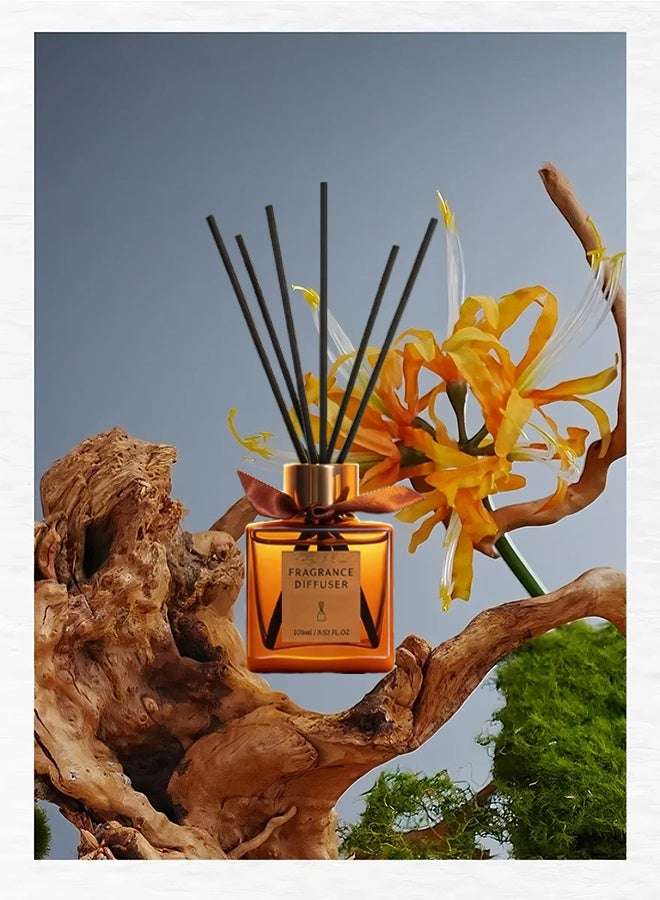 يهييو معطر موزع عطور منزلي، موزع عطور برائحة الفريزيا، فريزيا بريئة وخالية من الهموم، تعطير 6 قصبات من الروطان، 100 مل - Image 2