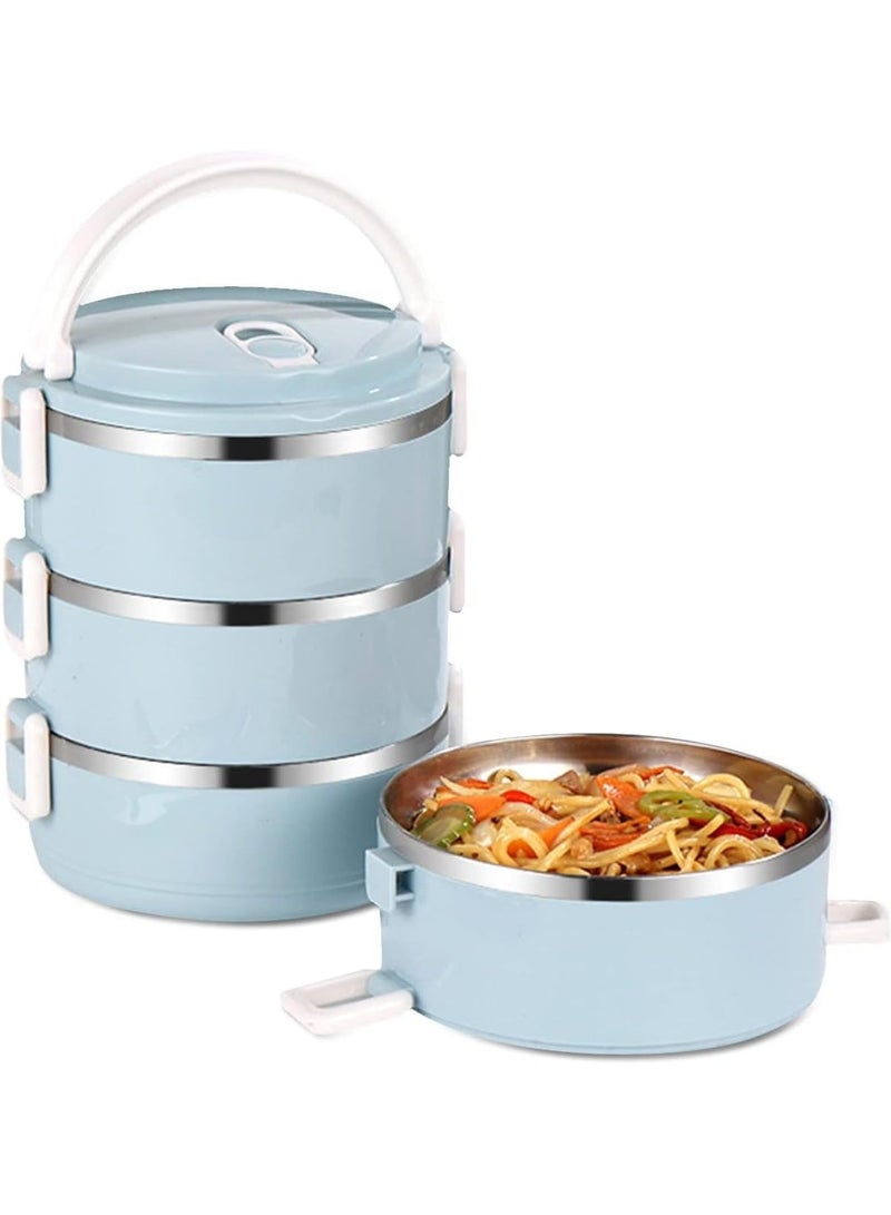 Bento Box 304 Stainless Steel Lunch Box 3 Layers Stackable Leak-Proof Thermal Bento Boxes for Adults Portable Food Container for Office Work Home Picnic  - Image 1