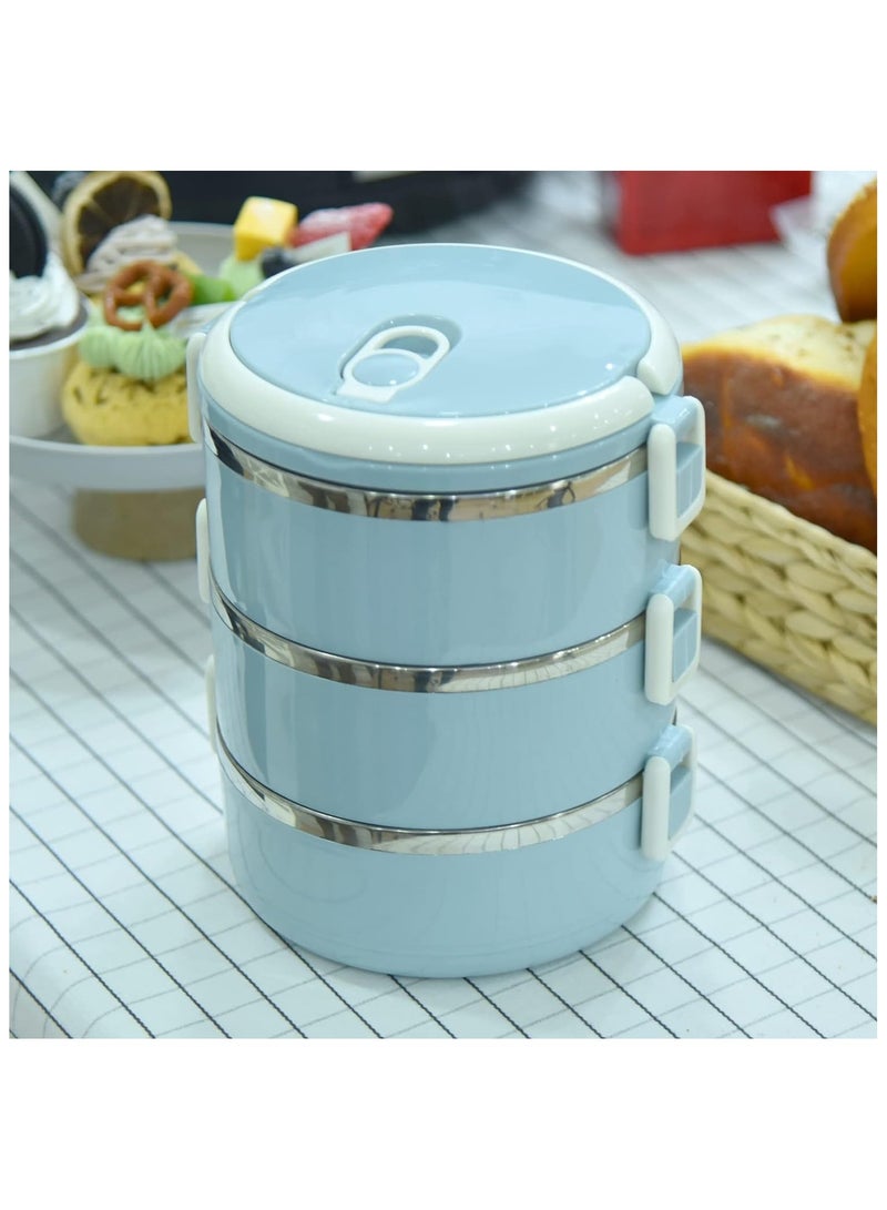 Bento Box 304 Stainless Steel Lunch Box 3 Layers Stackable Leak-Proof Thermal Bento Boxes for Adults Portable Food Container for Office Work Home Picnic  - Image 2
