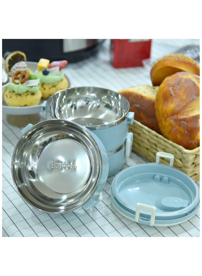 Bento Box 304 Stainless Steel Lunch Box 3 Layers Stackable Leak-Proof Thermal Bento Boxes for Adults Portable Food Container for Office Work Home Picnic  - Image 4