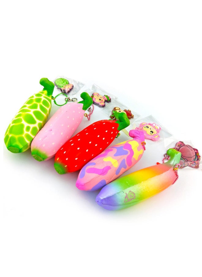 Generic - Punimaru PU Polyurethane Foam Mini Slow Rebound Wet Soft Banana Food Squishy Toy Pendant-Color:Color-Specifications:3*3*12cm - Image 1