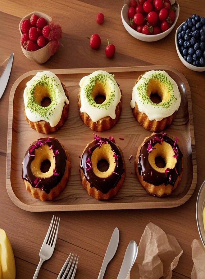 UOUYOO 2 Pcs silicone cake pan nonstick mini pans for baking cupcakes, donuts, chocolate muffins, brownies, jelly - Image 2
