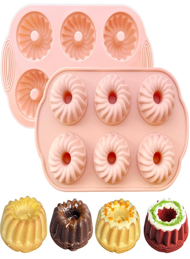 UOUYOO 2 Pcs silicone cake pan nonstick mini pans for baking cupcakes, donuts, chocolate muffins, brownies, jelly - Image 1