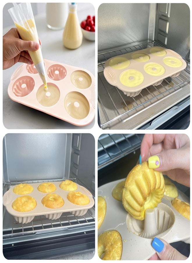 UOUYOO 2 Pcs silicone cake pan nonstick mini pans for baking cupcakes, donuts, chocolate muffins, brownies, jelly - Image 3