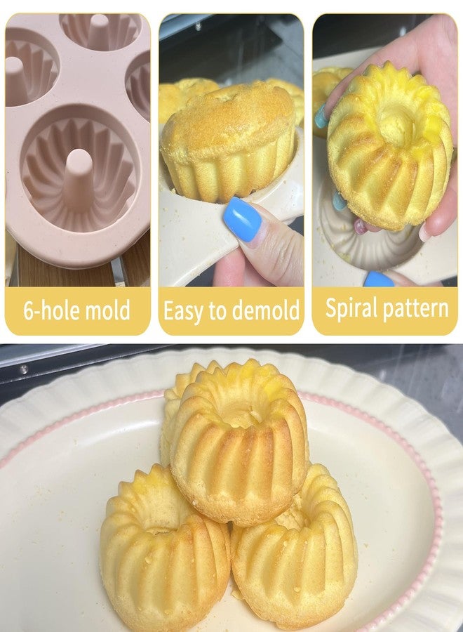 UOUYOO 2 Pcs silicone cake pan nonstick mini pans for baking cupcakes, donuts, chocolate muffins, brownies, jelly - Image 4
