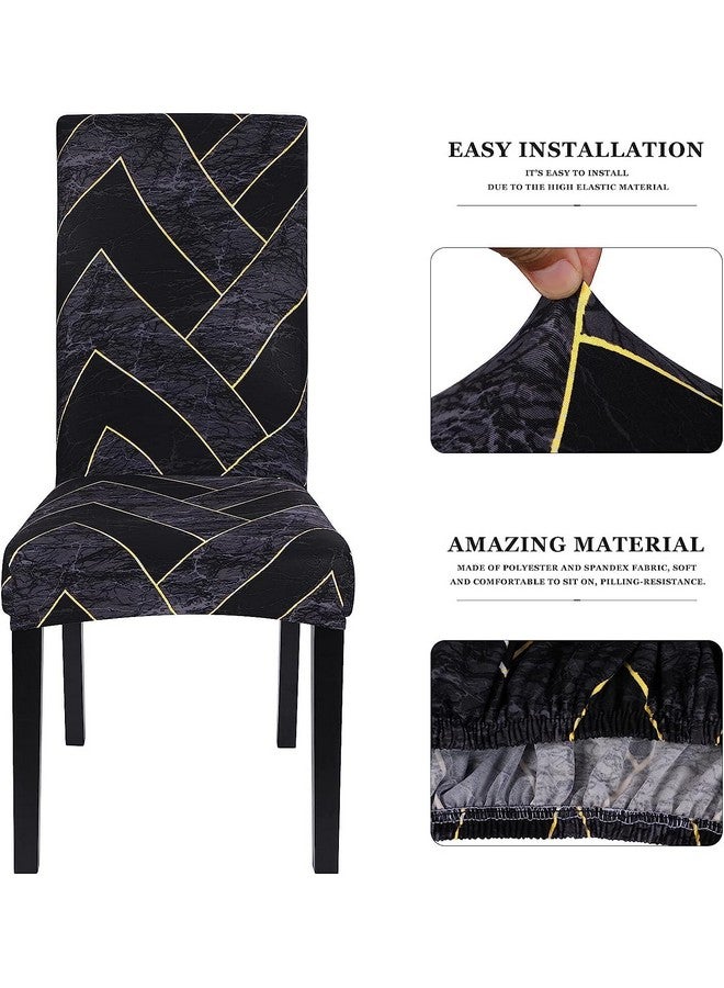 AAZEEM أغطية كراسي غرفة الطعام AAZEEM قابلة للتمدد لأغطية كراسي بارسون لغرفة الطعام | غطاء كرسي مرن | غطاء كرسي طعام قابل للتمدد | قابل للإزالة | قابل للغسل | مجموعة من 8 | (غطاء كرسي أسود 4، 4) - Image 2