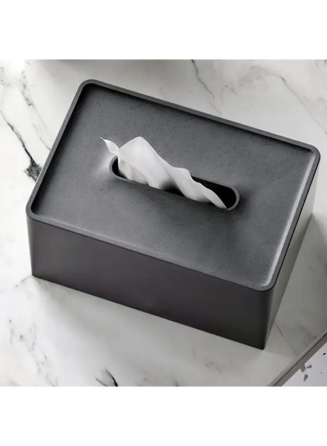 حامل علبة المناديل المربعة السوداء بغطاء بلاستيكي تصميم حديث بسيط - Image 5