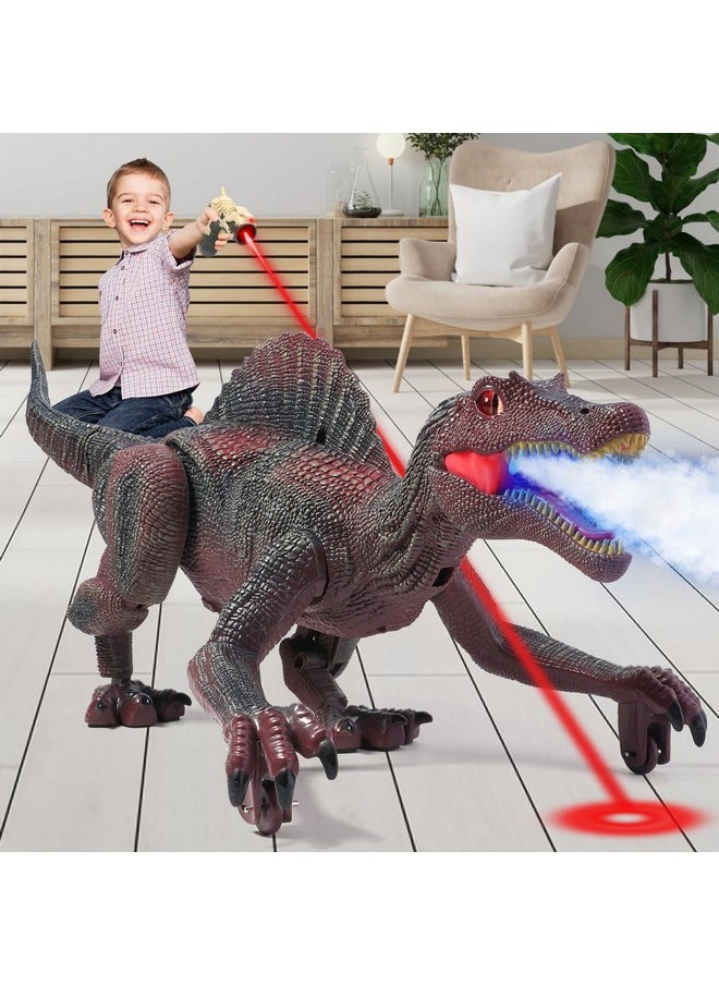 Mini Tudou - Remote Control Dinosaur Toys For Kids,Light Tracing Rc Jurassic Spinosaurus Dinosaur Toys W/Auto Spray And Realistic Light & Roaring,Walking Robot Dinosaur Toys For Boys Girls 3 5 4 7 8 12 - Image 1