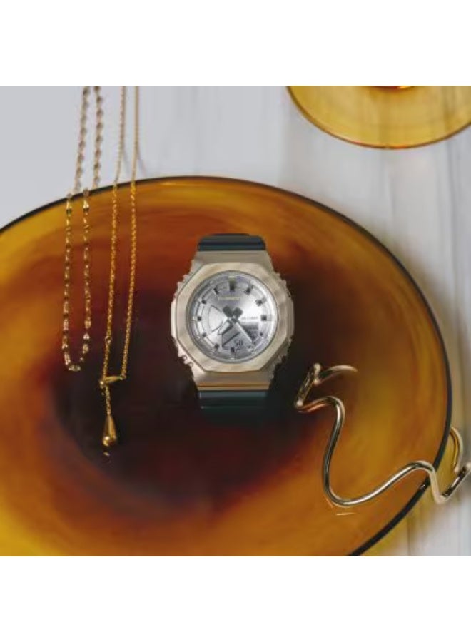 جي شوك ساعة نسائية ستانلس ستيل تناظرية رقمية -- - . مم - Image 3