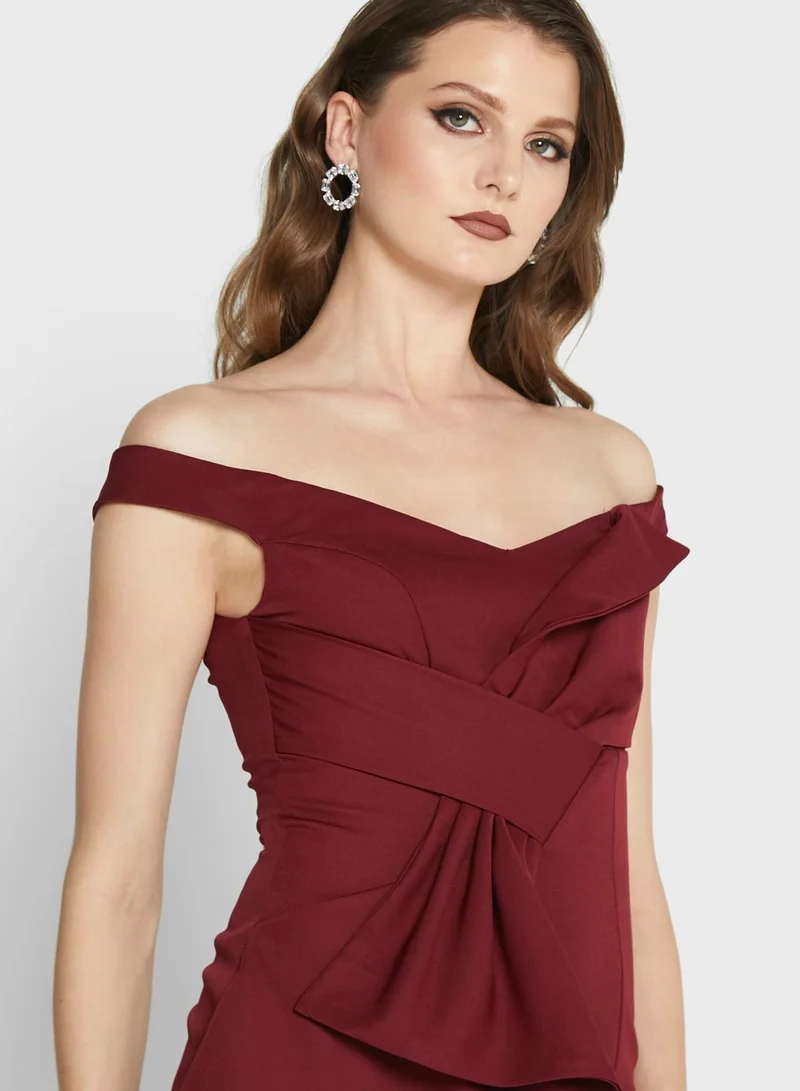 Ella Limited Edition Off Shoulder Slit Dress