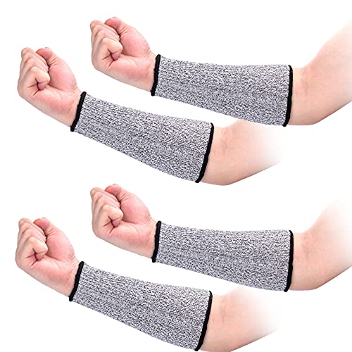 ANCIRS 2 Pairs 22cm Cut Resistant Sleeves for Arm Protection, Protective Arm Sleeve Guards for Dog Bite, Cooking, Sun Exposure Burn- Grey - Image 1
