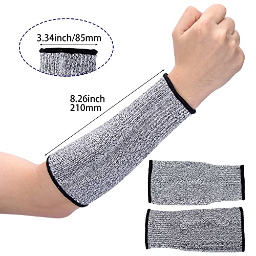 ANCIRS 2 Pairs 22cm Cut Resistant Sleeves for Arm Protection, Protective Arm Sleeve Guards for Dog Bite, Cooking, Sun Exposure Burn- Grey - Image 2