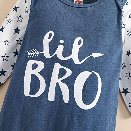 AMAWMW Newborn Baby Boy Little Brother Sleeper Gown Stars Long Sleeve Nightgown Pajamas Gifts Stuff Essential Outfit - Image 5
