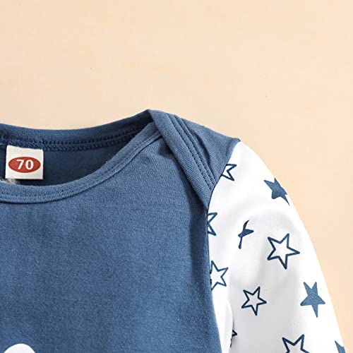 AMAWMW Newborn Baby Boy Little Brother Sleeper Gown Stars Long Sleeve Nightgown Pajamas Gifts Stuff Essential Outfit - Image 4