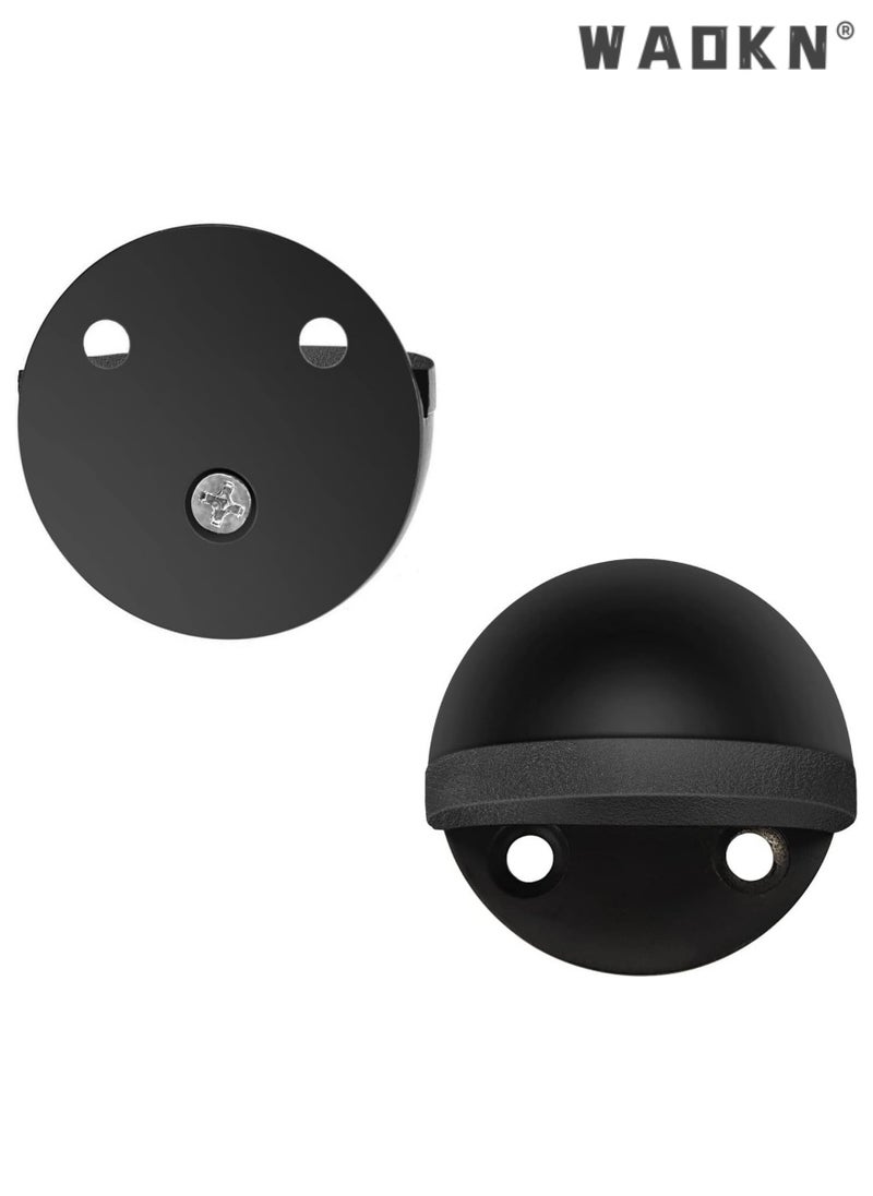 WAOKN 4 Pack Black Turtle Top Door Stopper No Punching Door Collision Silent Glass Door,304 Stainless Steel  Floor Door Stopper Floor Mount No Drill Rubber Bumper Wall Protector for Bottom  - Image 5