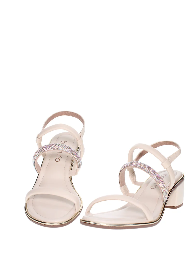 Beira Rio Mid Heels Sandals for Women – Sling Back Heel Sandals for Girls with Ankle Strap
