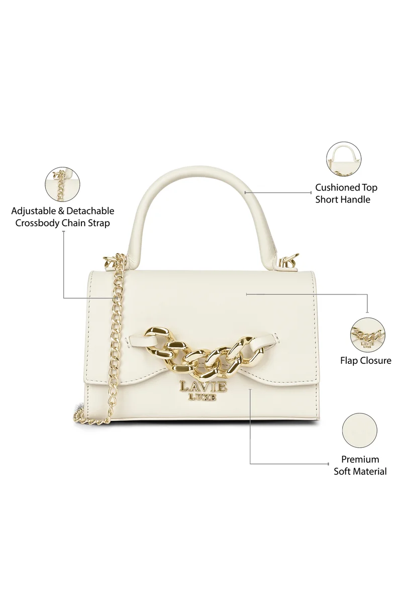 Lavie Luxe Women's Chain26 Flap Sling (Off White)