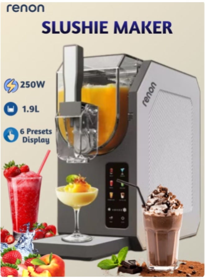 RENON Professional Slushie Ice Maker SIM1901, 250W Fast Cooling, 1.9L Large Capacity, 6 Presets, No Ice Needed, Frozen Drinks in 30 Minutes - Image 2
