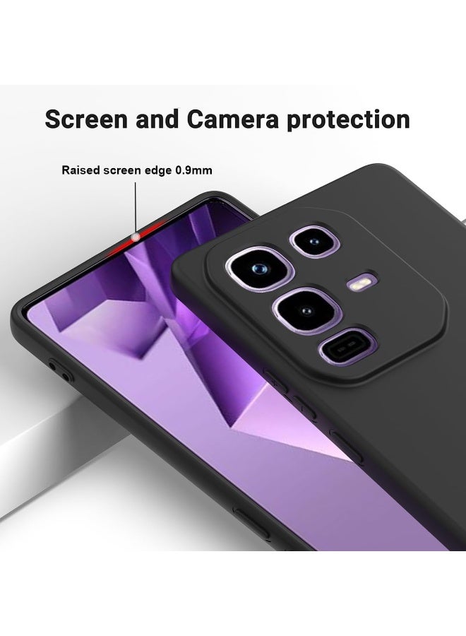 VKL Case Compatible with Infinix Note 50s 5G, Liquid Silicone Case with Microfiber Lining, Soft Rubber Gel TPU Anti-Fingerprint Shockproof Cover with Lanyard Strap (Black) - Image 3