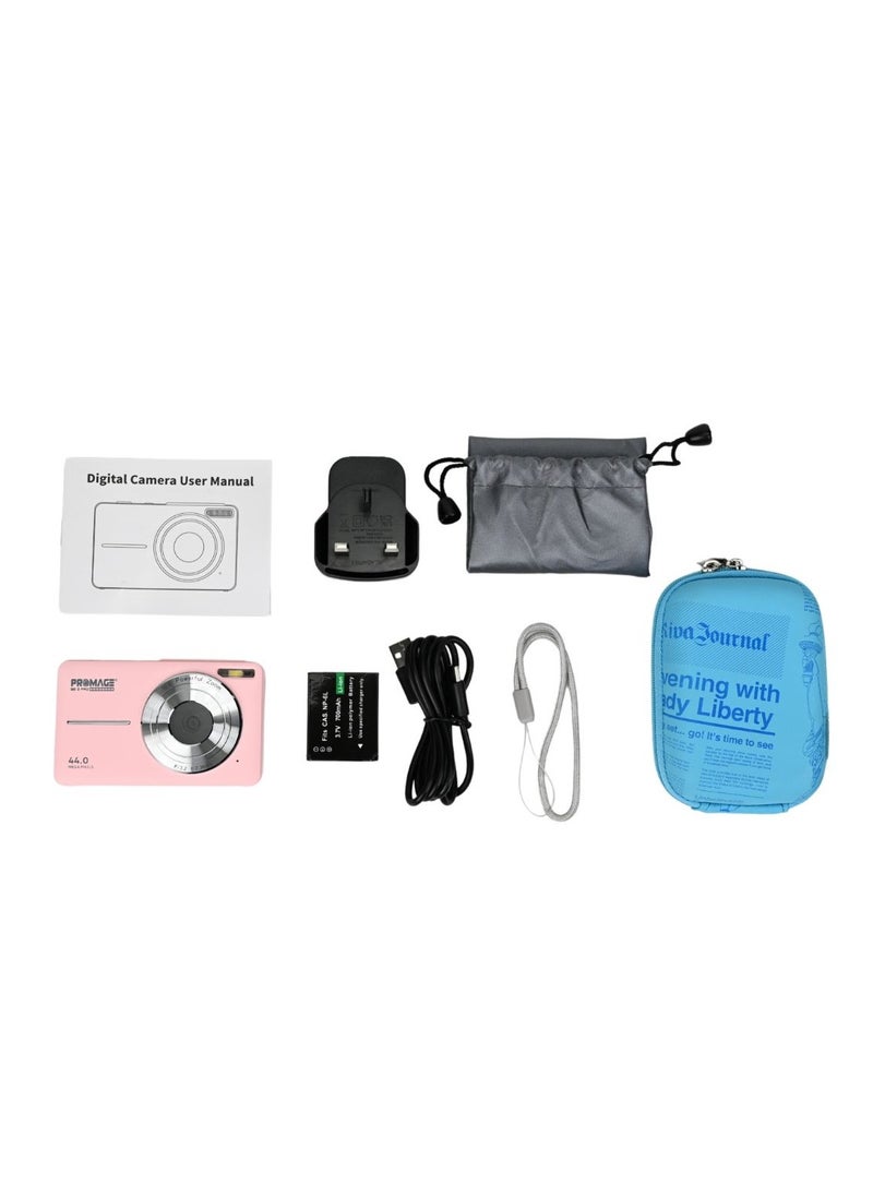 PROMAGE PROMAGE Digital Camera PC100 Pink - 44MP Full HD 1080P Vlogging Camera with 16X Zoom & Solibag Case | Compact Point and Shoot for Kids, Beginners & Travel  - Image 5