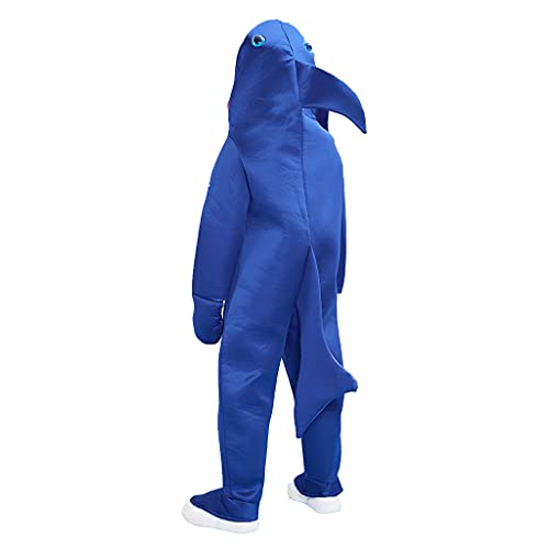 ReneeCho Boy's Shark Costume Halloween Kids Sea Animal Suit Onesie Shark Tail Fin Dress - Image 3