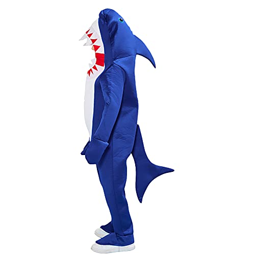 ReneeCho Boy's Shark Costume Halloween Kids Sea Animal Suit Onesie Shark Tail Fin Dress - Image 2