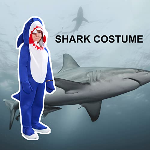 ReneeCho Boy's Shark Costume Halloween Kids Sea Animal Suit Onesie Shark Tail Fin Dress - Image 4
