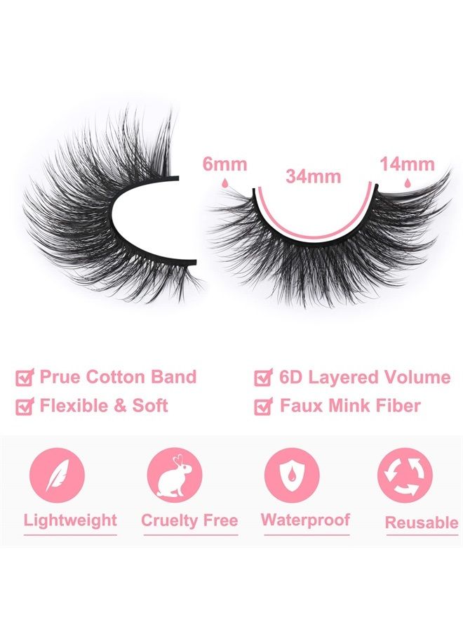 Kiromiro False Eyelashes Natural Look Wispy Faux Mink Lashes Fluffy 14mm Cat Eye Short Strip Lashes Pack - Image 2