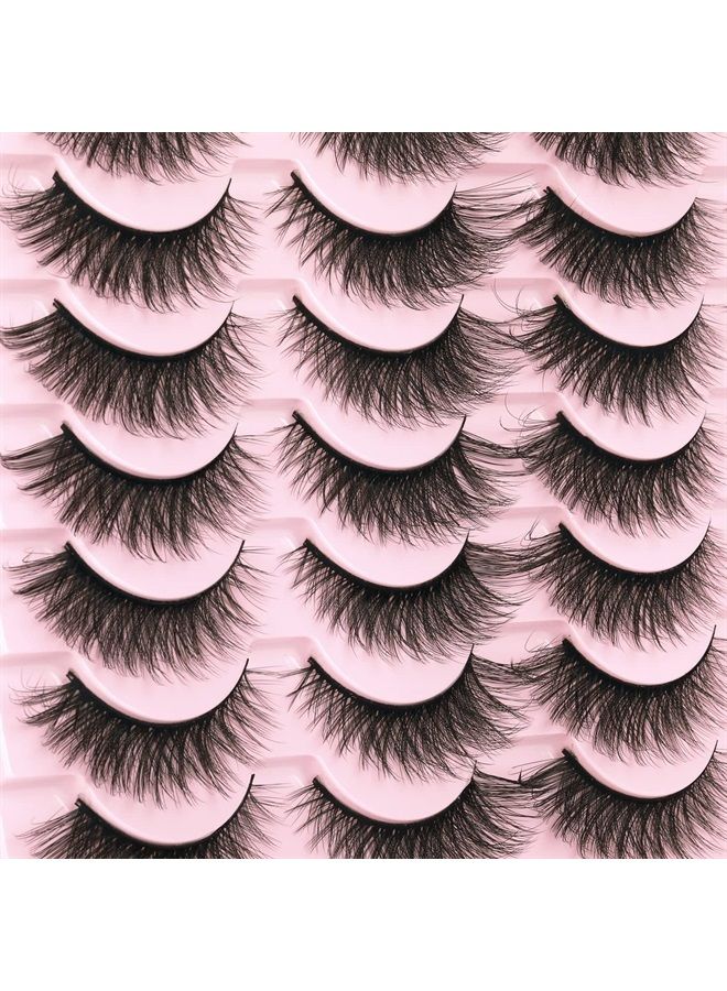 Kiromiro False Eyelashes Natural Look Wispy Faux Mink Lashes Fluffy 14mm Cat Eye Short Strip Lashes Pack - Image 3