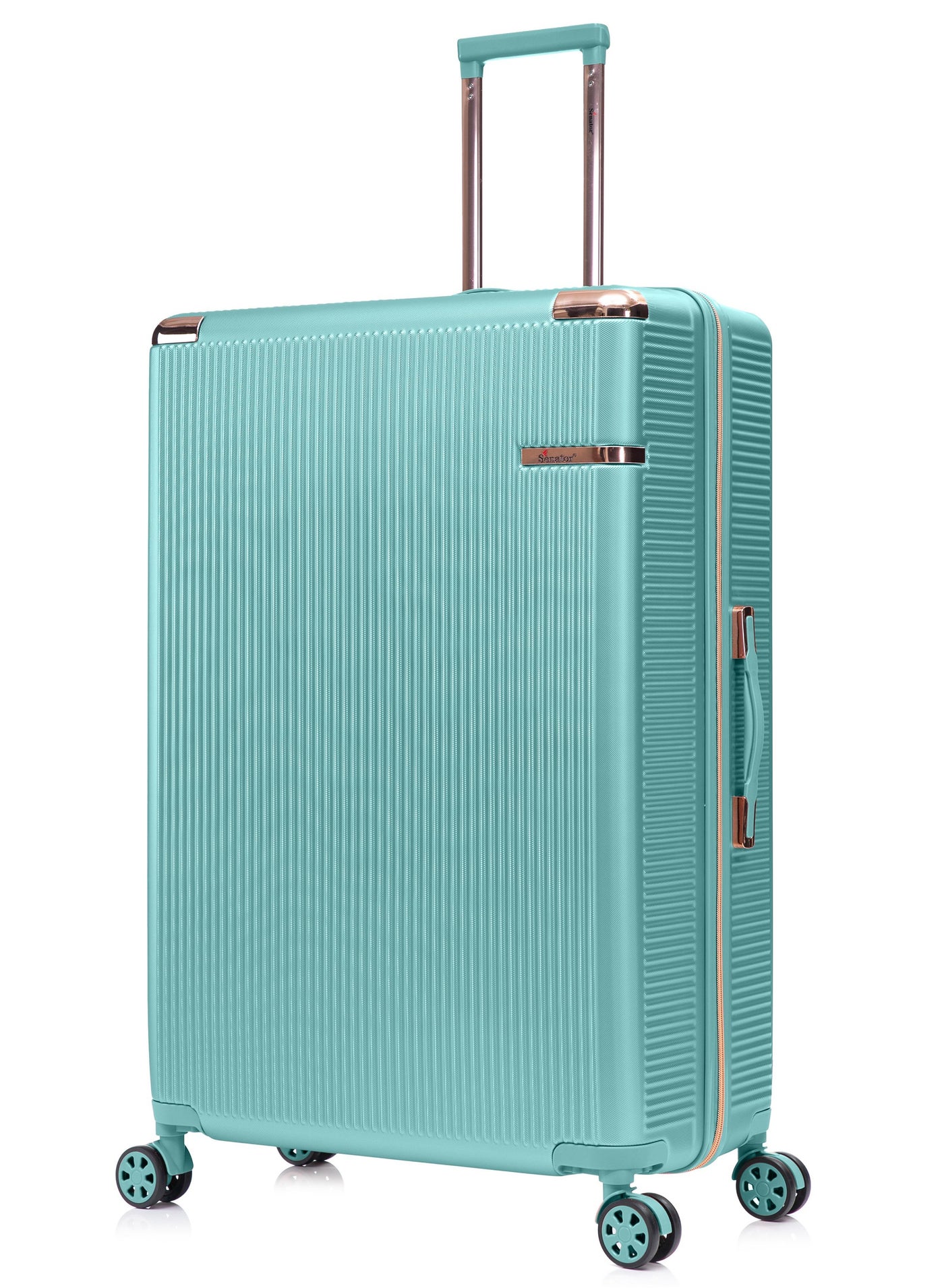 hard case large checked luggage trolley for unisex abs lightweight 4 double wheeled suitcase with built in tsa type lock a5123 green
