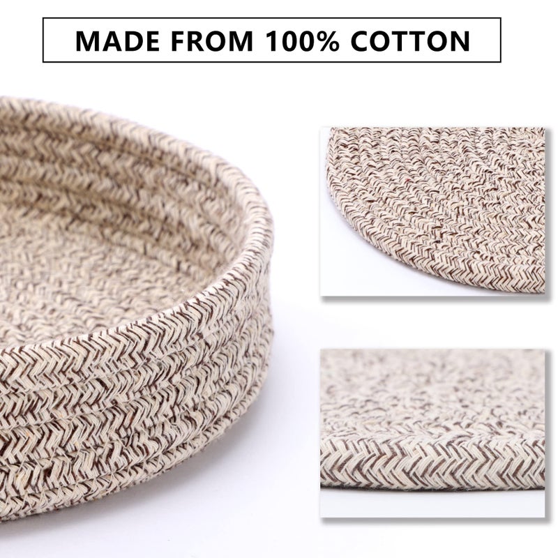 Coga Trivets for Hot Dishes, Trivets for Hot Pots and Pans, 7 Inchs Hot Pads 4 Pcs and Storage Basket for Countertops, Pot Holders for Kitchen, Cotton Table Protector Hot Mats Heat Resistant (Brown) - Image 3