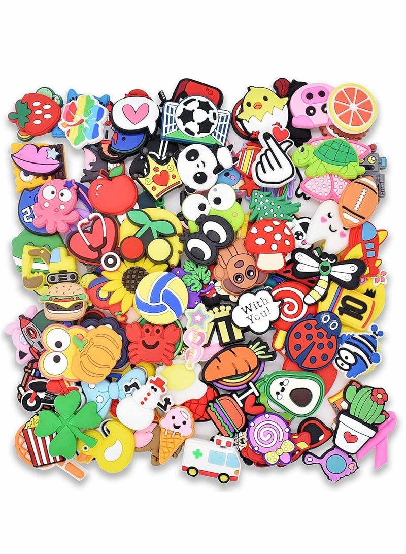 Shoe Charms for Shoe Decoration Party Gifts for Shoe Decoration Multi-Item Party Favor Packs, 100 pcs PVC Random Different Shape - Image 4