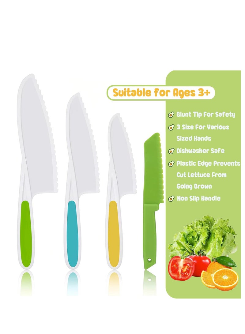 Montessori Kitchen Tools for Toddlers-Kids, Kid-Safe Kitchen Set, Toddler Kids Knives Kitchen Set for Real Cooking Safe (4pcs) - Image 2