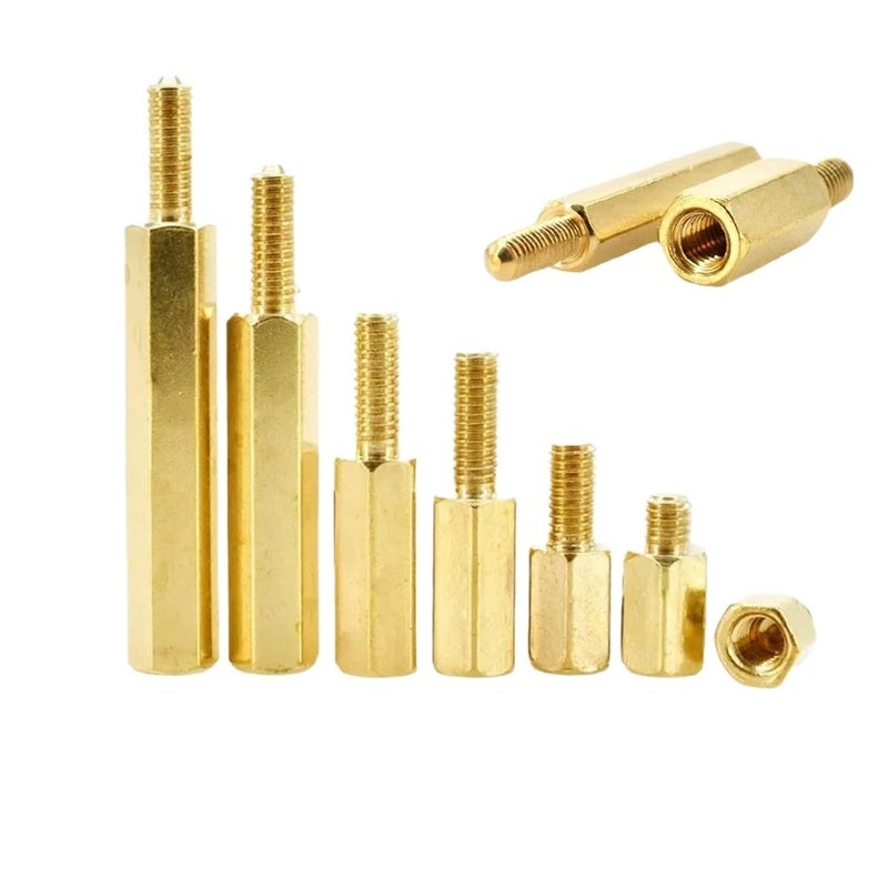 Hex Spacer Nut 45pcs Male-Female Hex Brass Motherboard Standoff for Circuit Board, PCB Board etc(6mm,M3(Head 5mm)) - Image 1