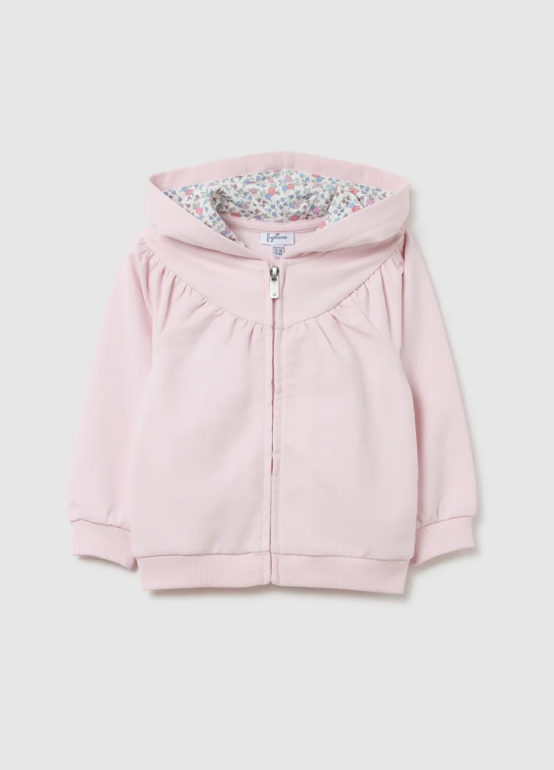 او في اس GIRL'S PINK COTTON JACKET REGULAR FIT