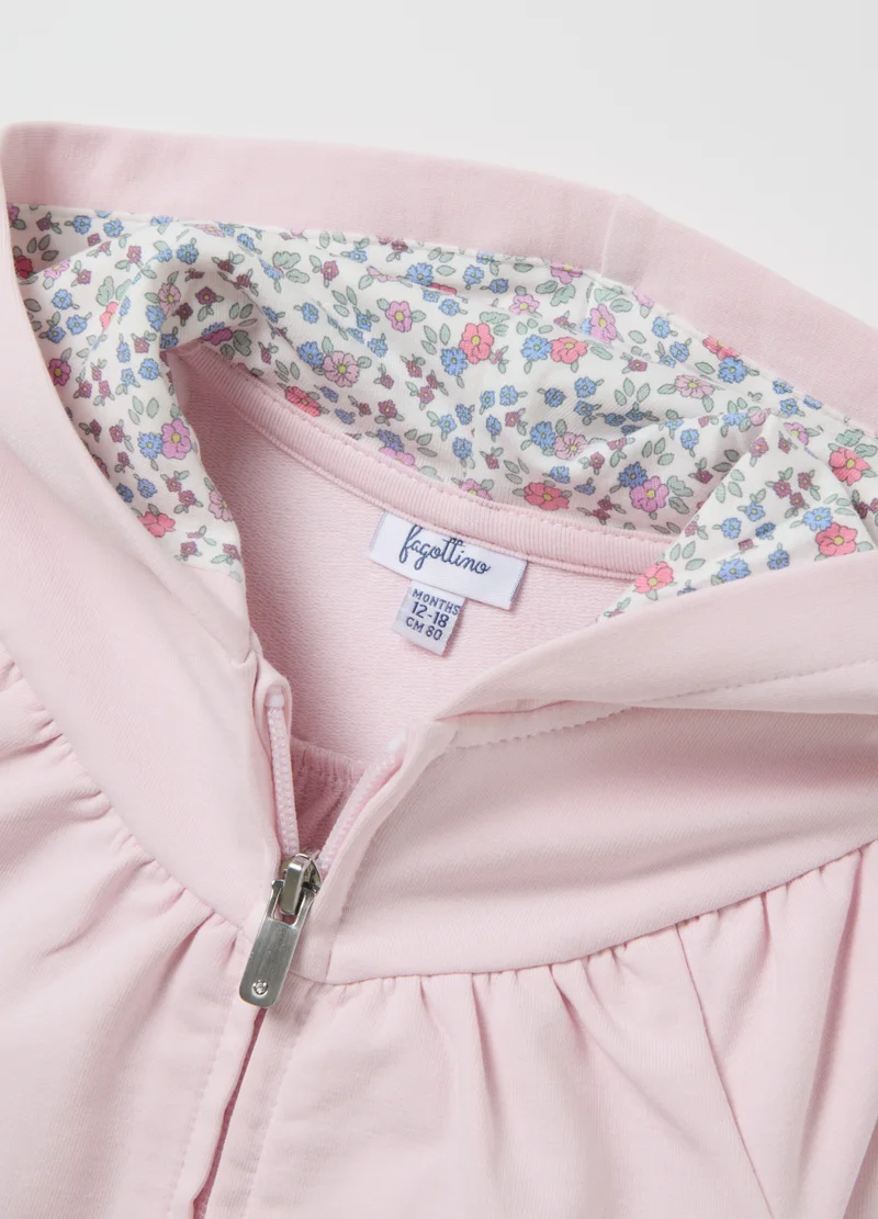 Ovs GIRL'S PINK COTTON JACKET REGULAR FIT