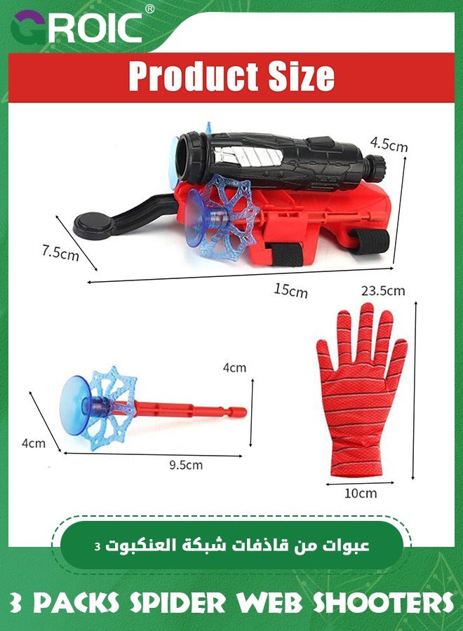 GROIC 3 Packs Spider Web Shooters, Cosplay Launcher Gloves Hero Launcher with Wrist Toys, Spider Web Launcher Glove, Funny Decorate Children Wrist Toy Gift for Kids - Image 2