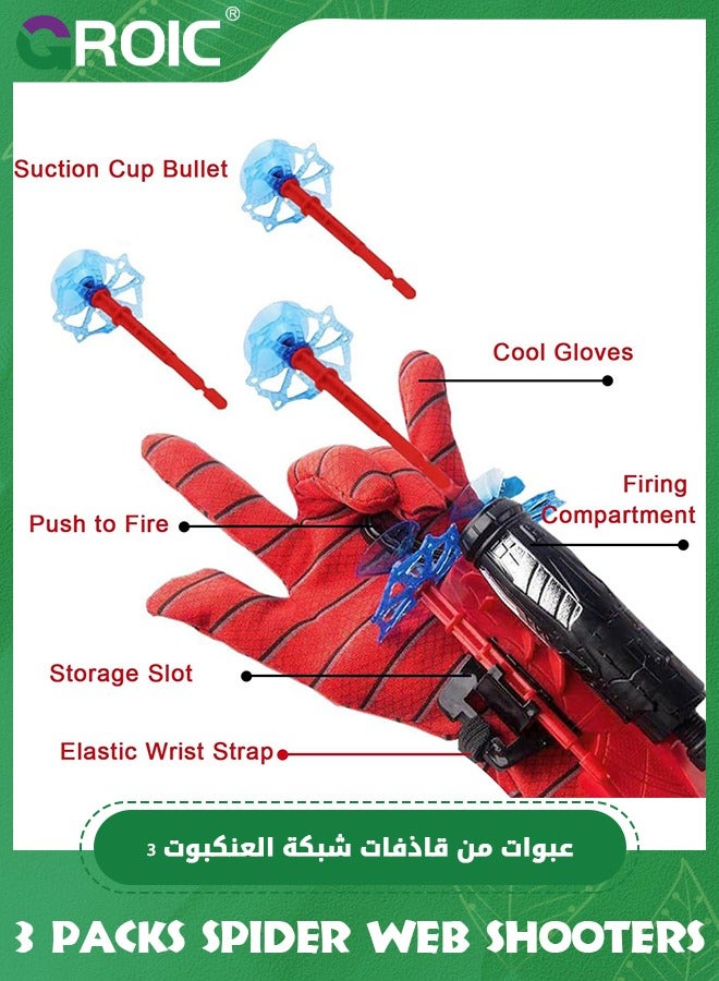 GROIC 3 Packs Spider Web Shooters, Cosplay Launcher Gloves Hero Launcher with Wrist Toys, Spider Web Launcher Glove, Funny Decorate Children Wrist Toy Gift for Kids - Image 4