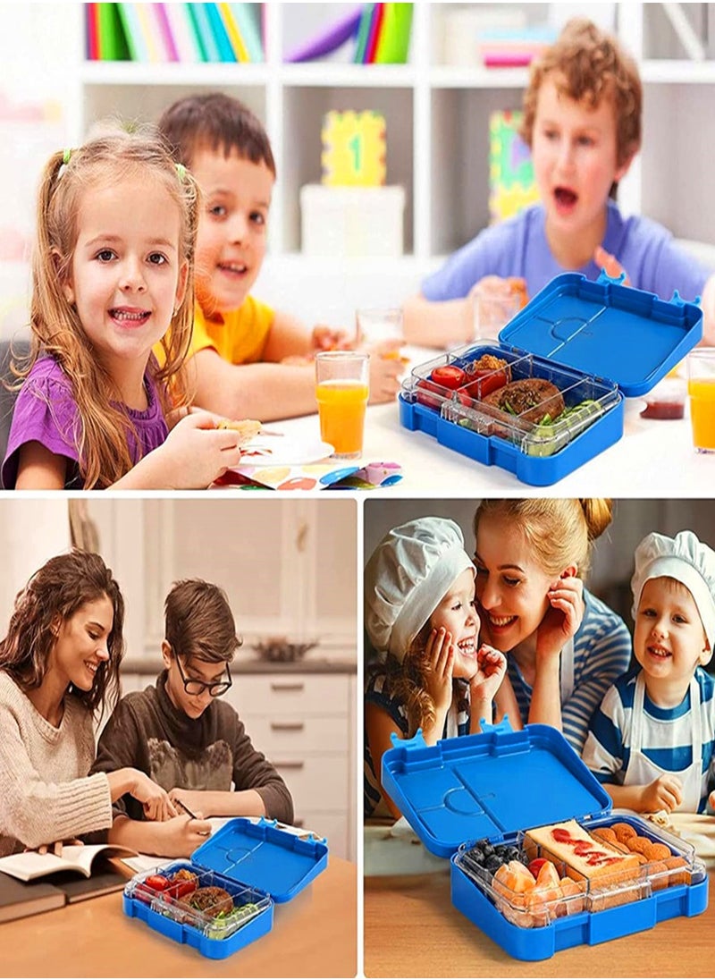 Bento Box 4/6 Compartments Ideal Portion Size Leak-Proof Toddler-Friendly Bento Lunch Box BPA-Free Suitable for Aged 3-7 Kids  PINK Blue