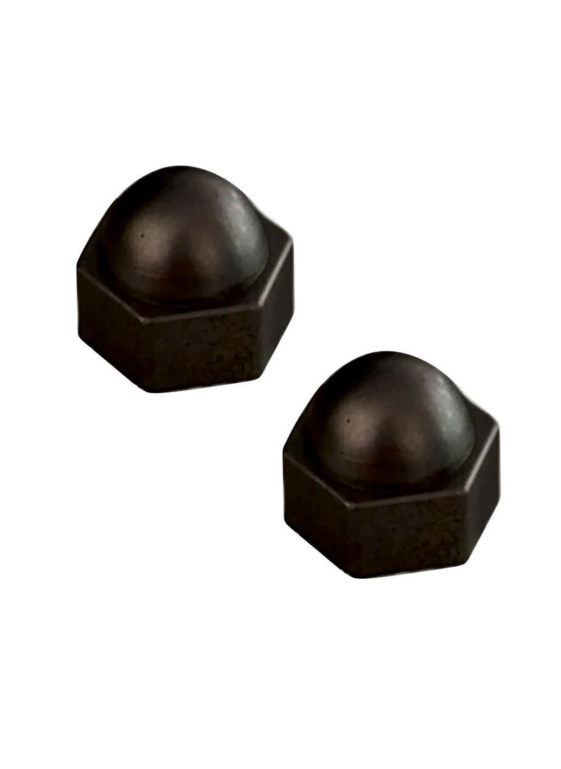 Seas Door - Steel Door Pull Handle Screw Nut Cover Black Color - 2 Pieces - Plastic - Image 1