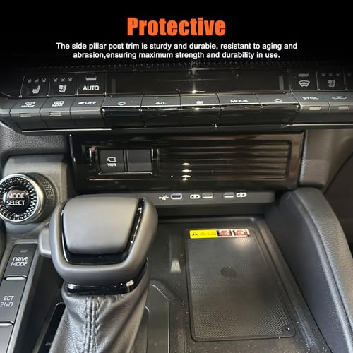 Heutamo Center Console Cigarette Lighter Panel Trim Cover Compatible with Toyota Land Cruiser Prado 250 J250 LC250 2024 2025, ABS Center Control Interior Trim Accessories (Black) - Image 5