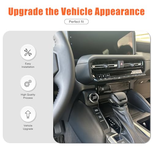 Heutamo Center Console Cigarette Lighter Panel Trim Cover Compatible with Toyota Land Cruiser Prado 250 J250 LC250 2024 2025, ABS Center Control Interior Trim Accessories (Black) - Image 4