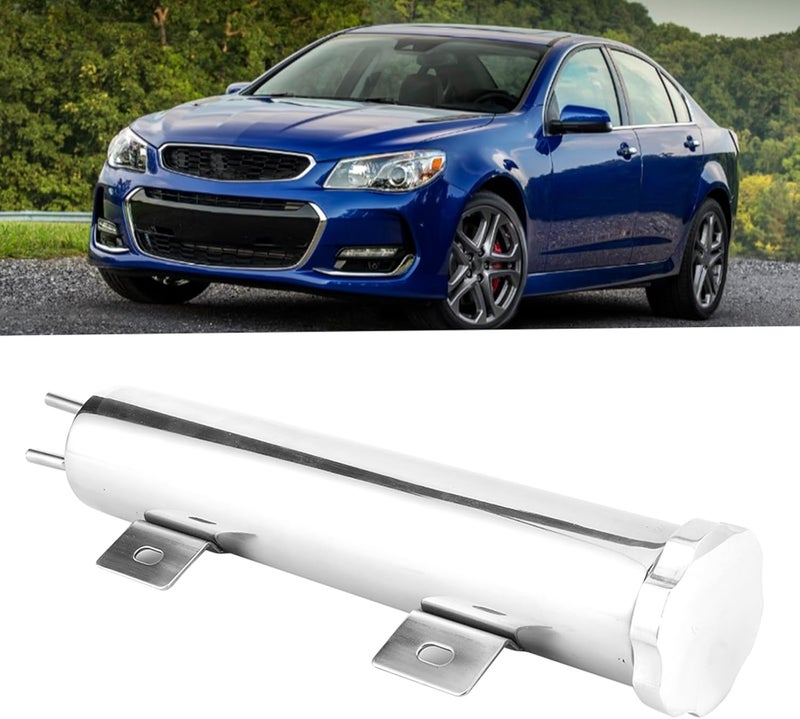 2x10in Overflow Tank Can, Polished Stainless Steel Coolant Radiator Reservoir 14oz, Durable Spill Tank with Mounting Brackets for Hot Rods and Classic Engines - Image 2