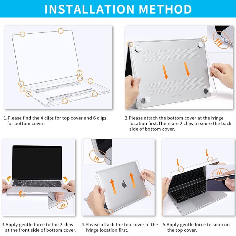 HASTHIP® Laptop Case Cover for New MacBook Air 13.6 Inch M4 A3240 M3 A3113 M2 A2681 Retina Display&Touch ID 2025 2024 2022 Mac Book 13.6 Inch Case for Apple Clear Plastic Hard Shell Cover Protective - Image 3