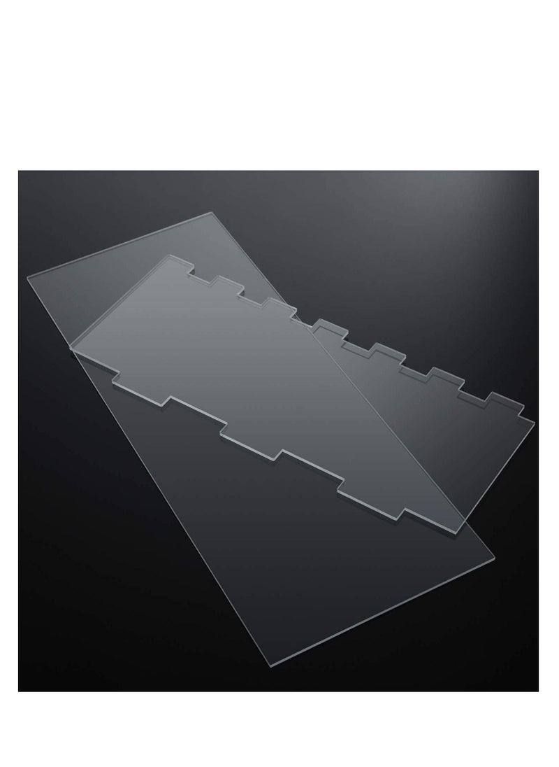 SYOSI - 12 Inch Clear Large Acrylic Cake Scraper Smoother and 10 Inch Cake Scraper Stripes Cake Smoother, Icing Smoother for Cakes The Continuous Sliding Makes the Icing Smoother - Image 1