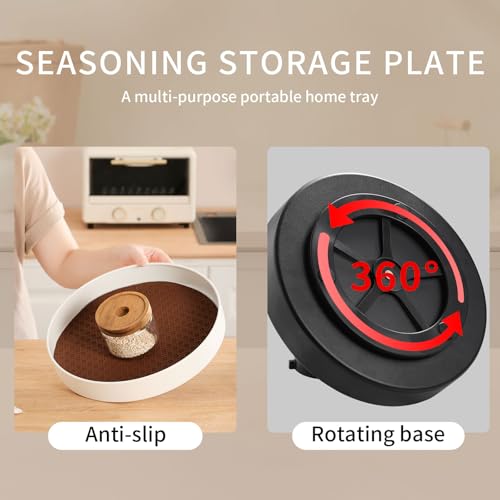 Leijosya Non-Slip Rotating Lazy Susan Turntable, 360-Degree Swivel, Black with Textured Surface (Black, 10 inches) - Image 5