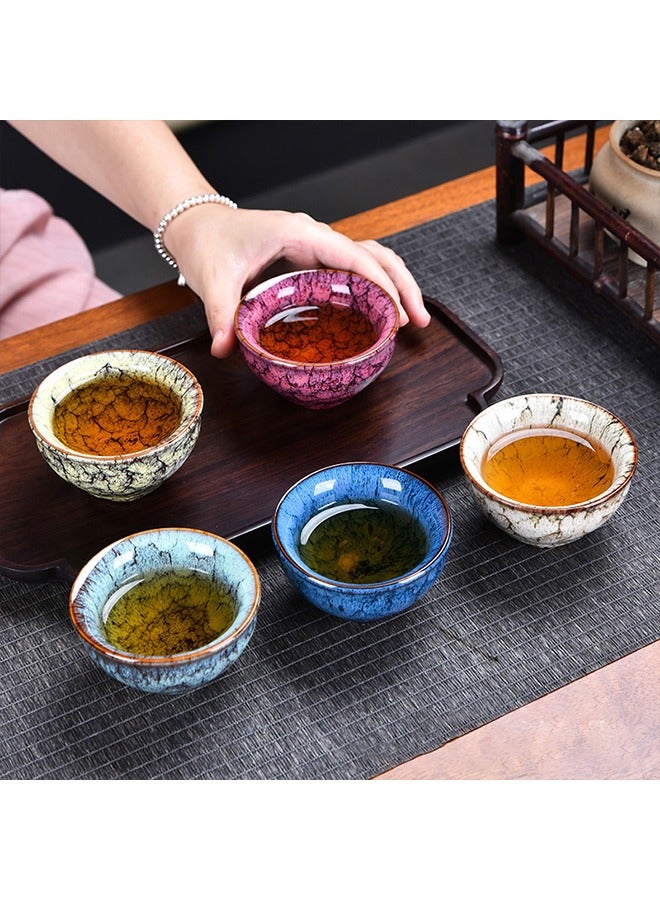 XiuWoo Set Of 5 Espresso Coffee Cup Ceramic Teacup Porcelain Tea Cup Set Multicolour - Image 2