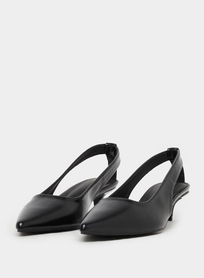 Styli Styli Plain Pointed Toe Kitten Heel Slingback Shoes  - Image 3