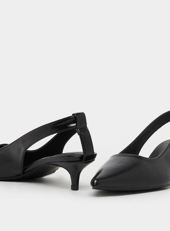 Styli Styli Plain Pointed Toe Kitten Heel Slingback Shoes  - Image 4